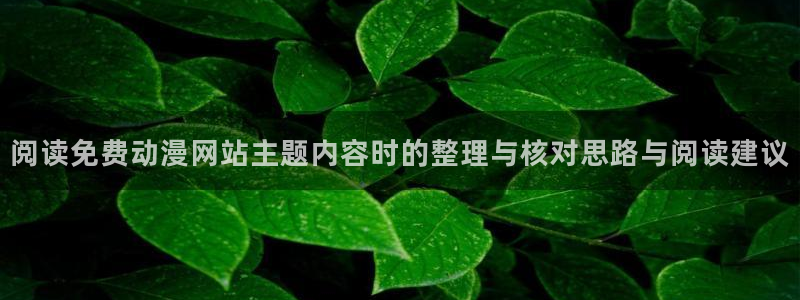 动漫之家官网入口:阅读免费动漫网站主题内容时的整理与核对思路与阅读建议